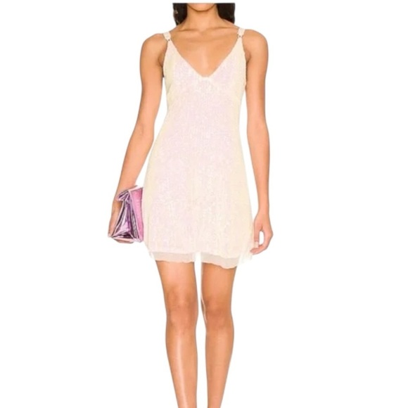 Intimately Free People Ivory Gold Rush Mini Dress Womens S - Picture 1 of 10